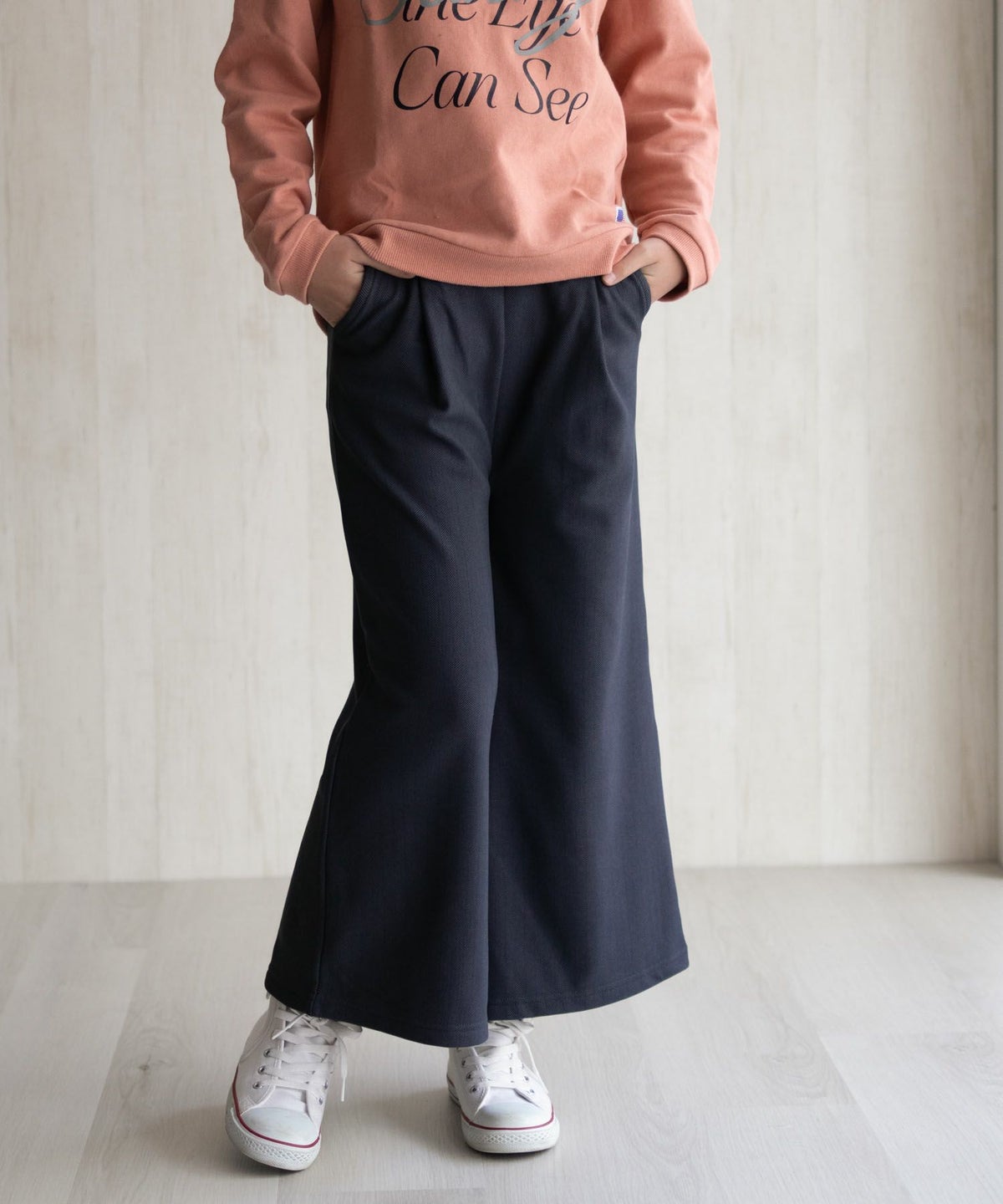 NAVY 温℃ 裏ベロアワイドパンツ キッズ