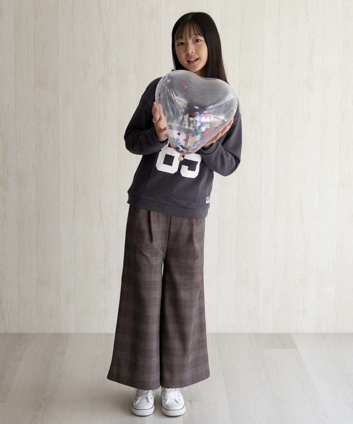 NAVY 温℃ 裏ベロアワイドパンツ キッズ