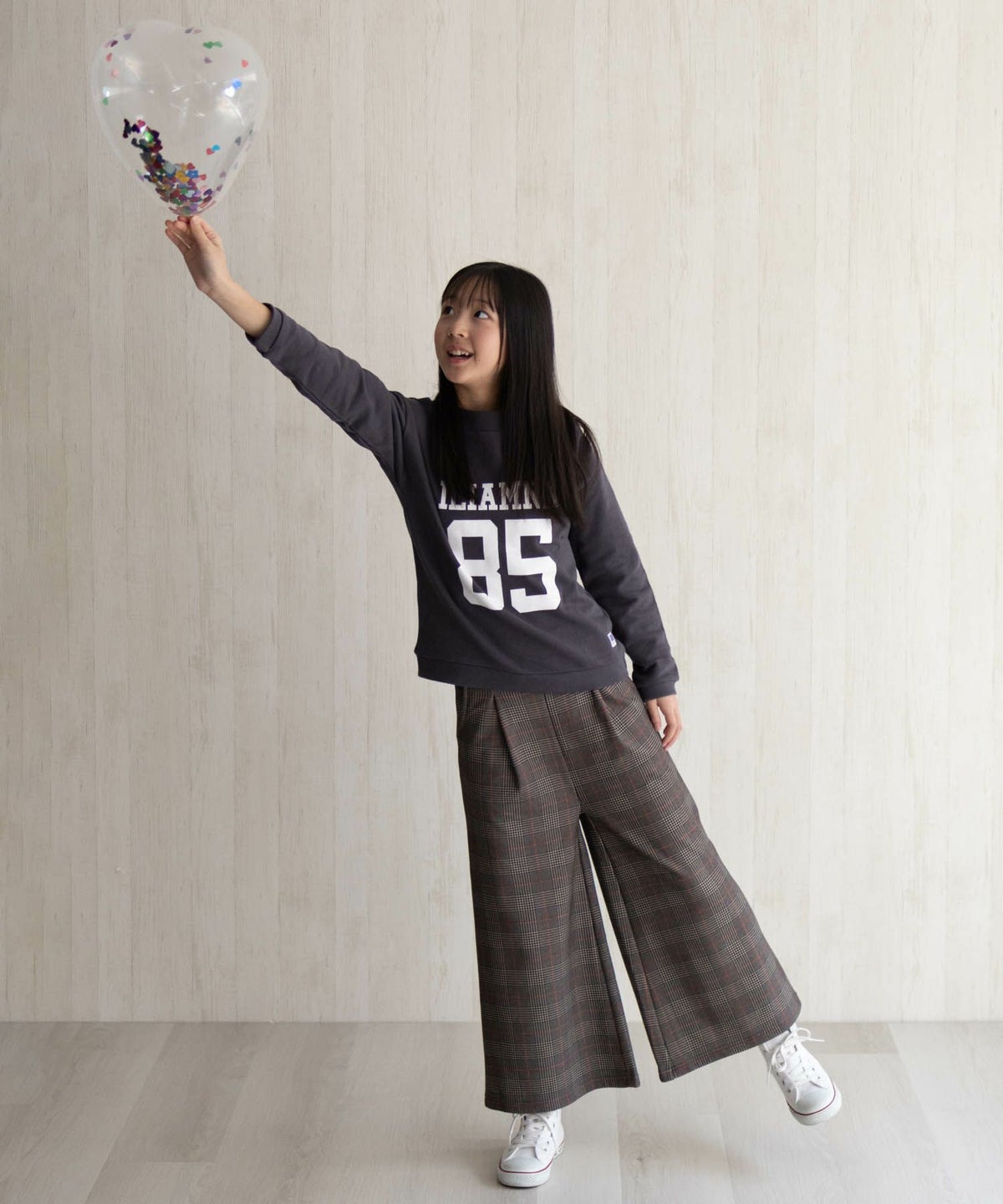 NAVY 温℃ 裏ベロアワイドパンツ キッズ