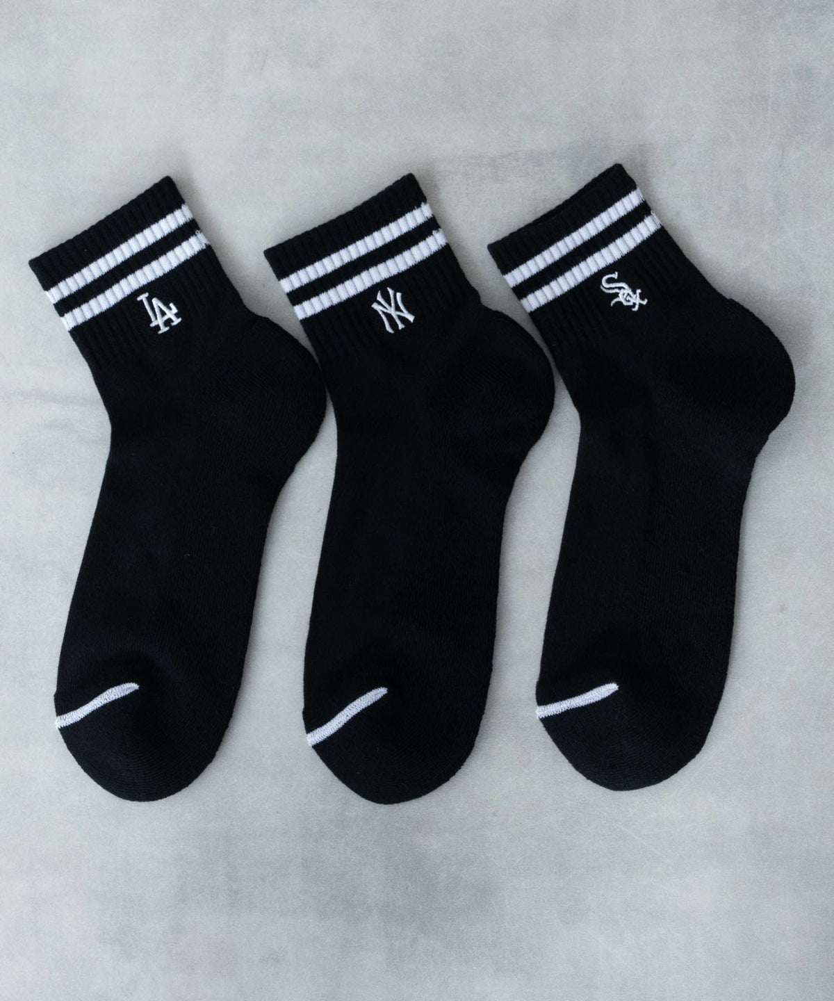 MLB クォーターソックス ライン入り 3足組 メンズ