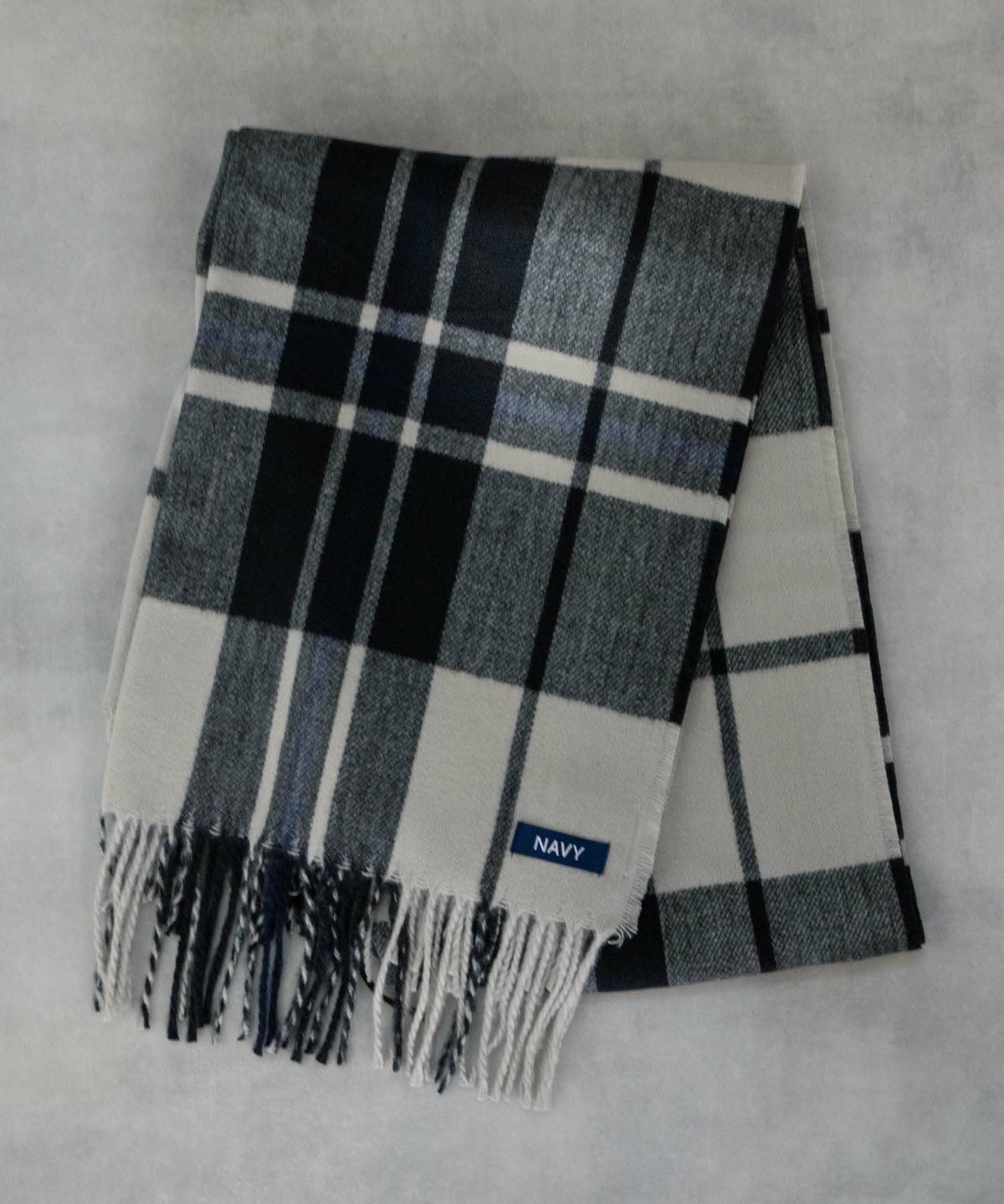 NAVY ブラックウォッチマフラー メンズ