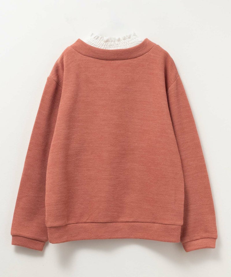 NAVY 襟フリルデザインレイヤード風ニットソー キッズ商品画像-5