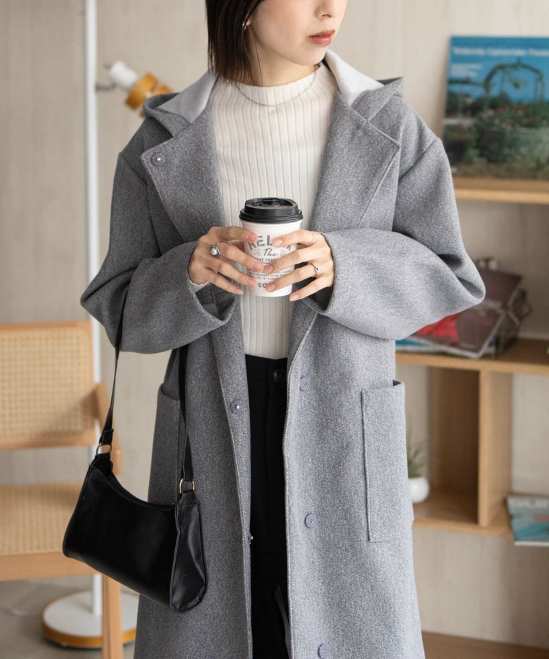 nAvy フードロングコート レディース商品画像-1