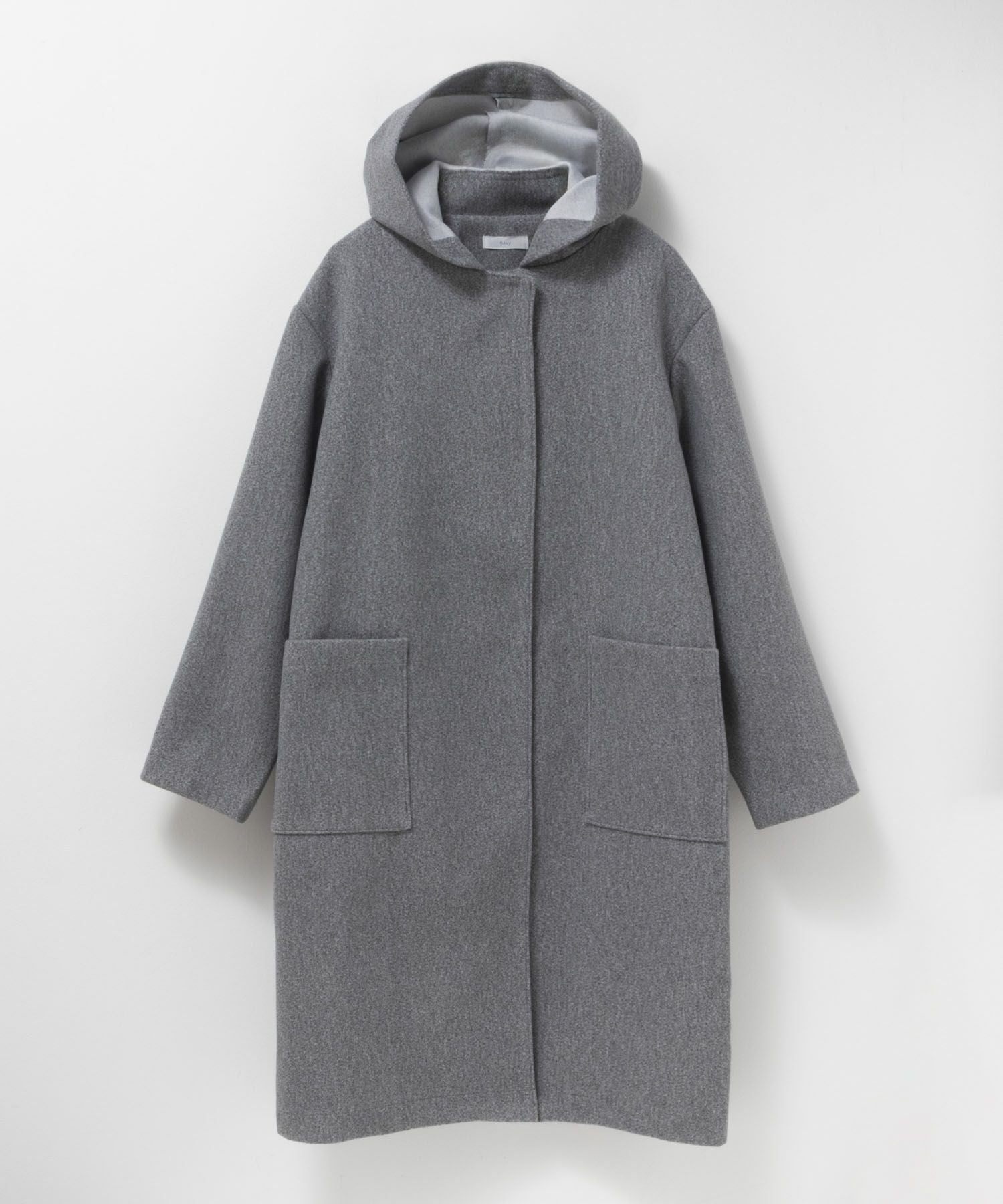 NAVY フードロングコート レディース