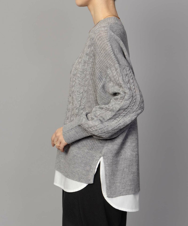 [期間限定knit]nAvy  フェイクレイヤードプルオーバー レディース商品画像-21