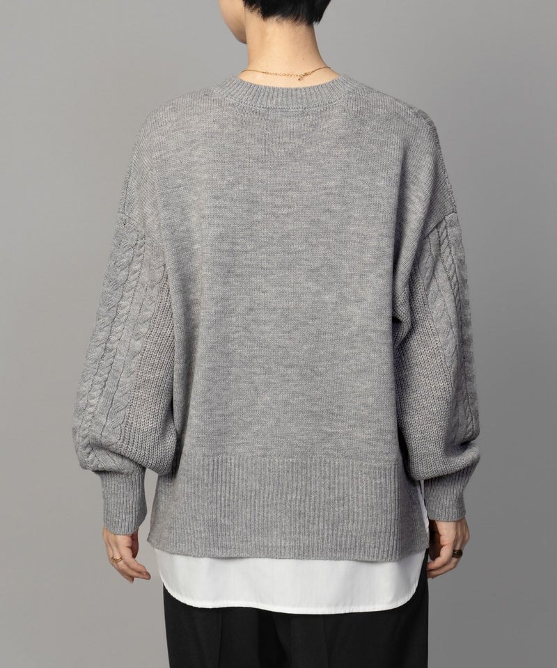 [期間限定knit]nAvy  フェイクレイヤードプルオーバー レディース商品画像-22