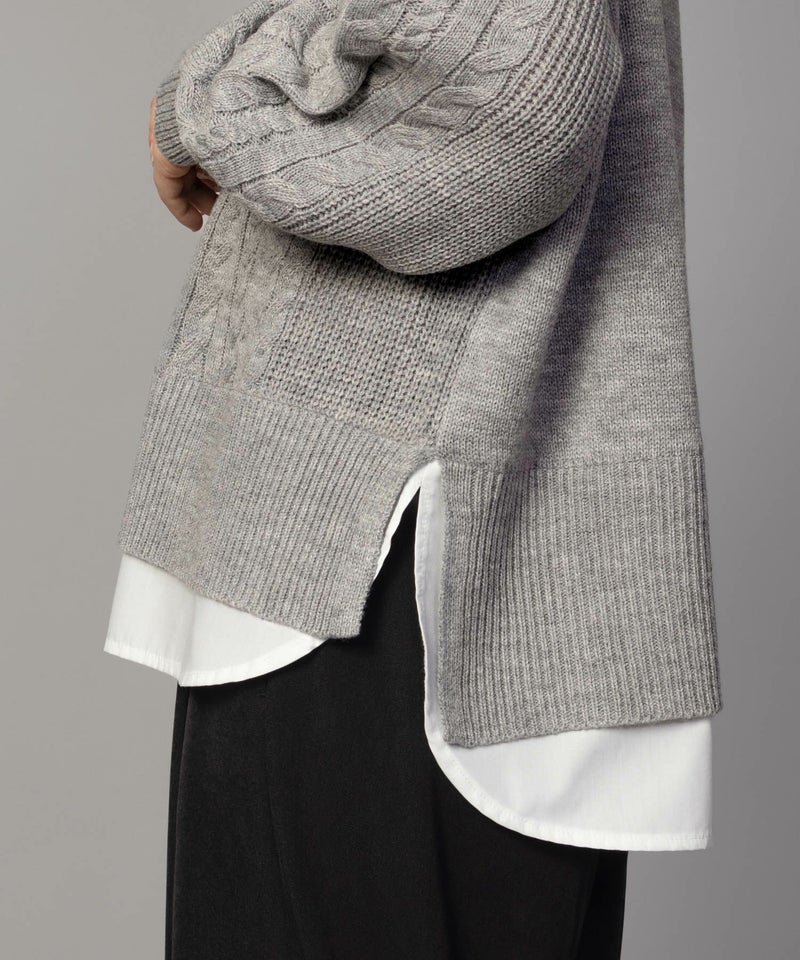 [期間限定knit]nAvy  フェイクレイヤードプルオーバー レディース商品画像-23