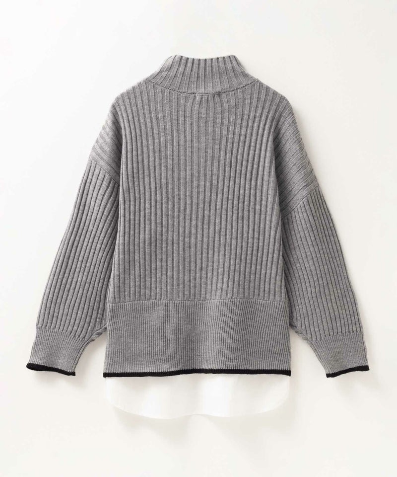 [期間限定knit]nAvy 肩ボタンフェイクレイヤードハイネックニットプルオーバー レディース商品画像-32