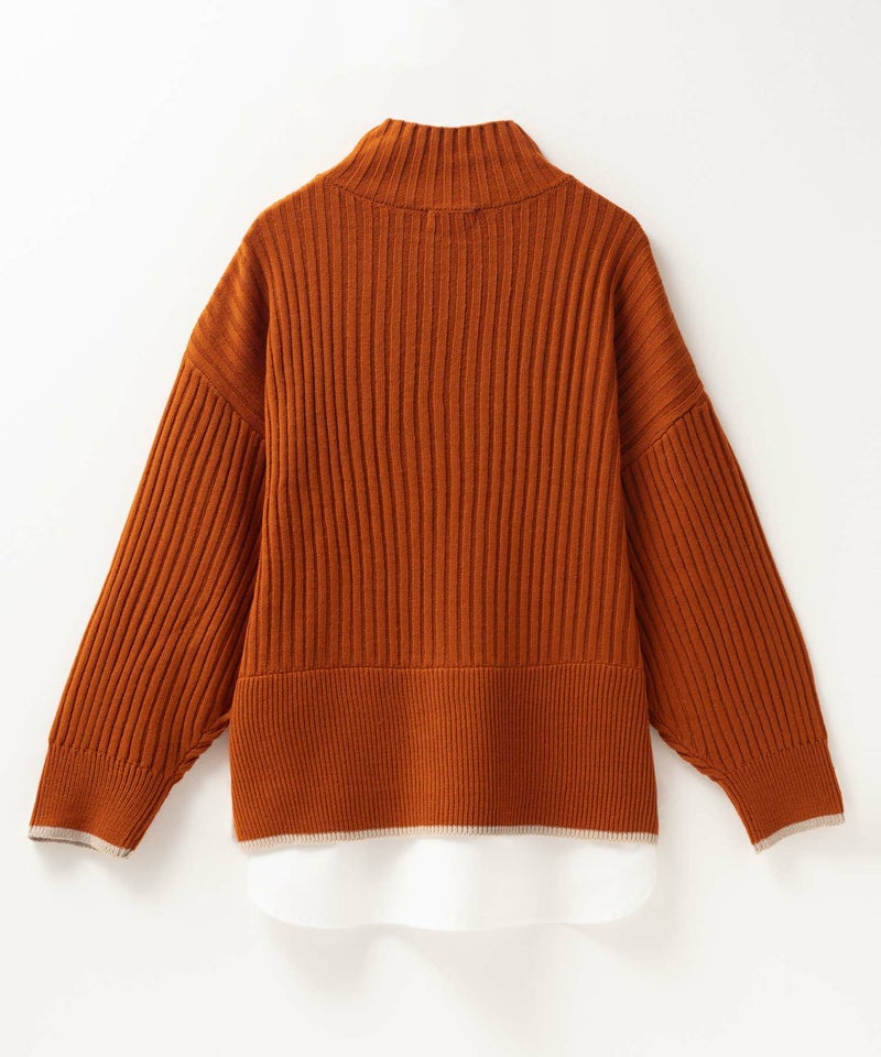 [期間限定knit]nAvy 肩ボタンフェイクレイヤードハイネックニットプルオーバー レディース商品画像-34