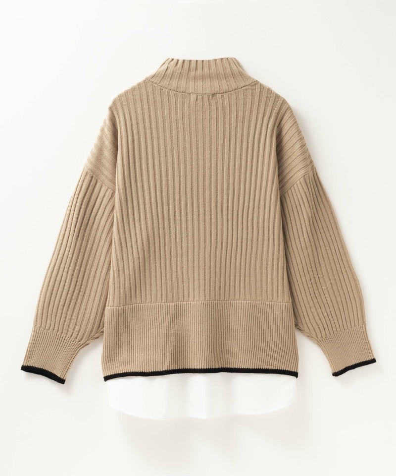 [期間限定knit]nAvy 肩ボタンフェイクレイヤードハイネックニットプルオーバー レディース商品画像-38