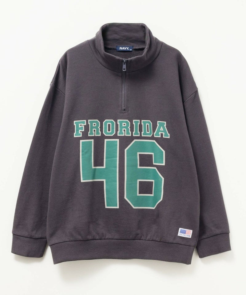 NAVY  USコットンハーフジップトレーナー キッズ商品画像-2