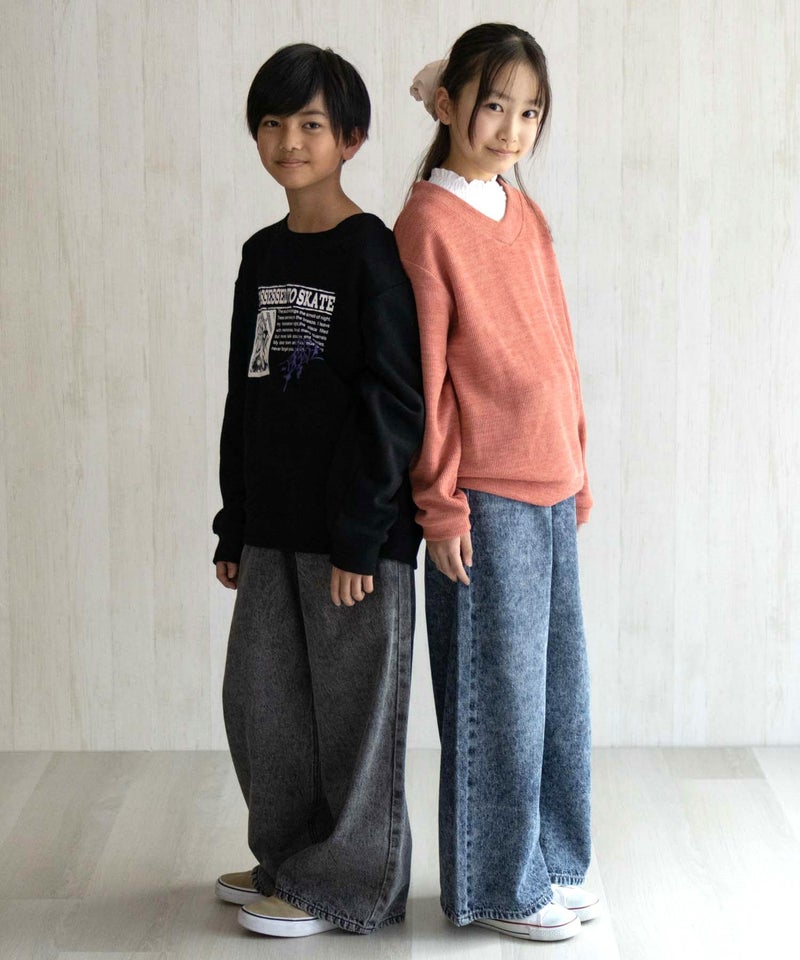 NAVY デニムワイドパンツ キッズ商品画像-3