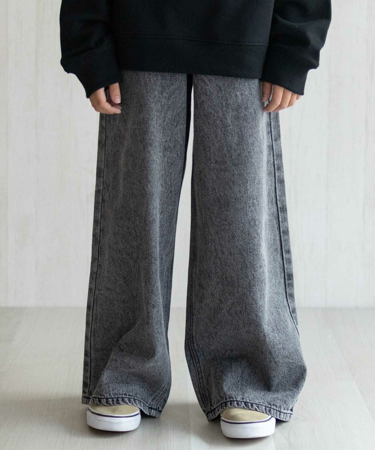 NAVY デニムワイドパンツ キッズ