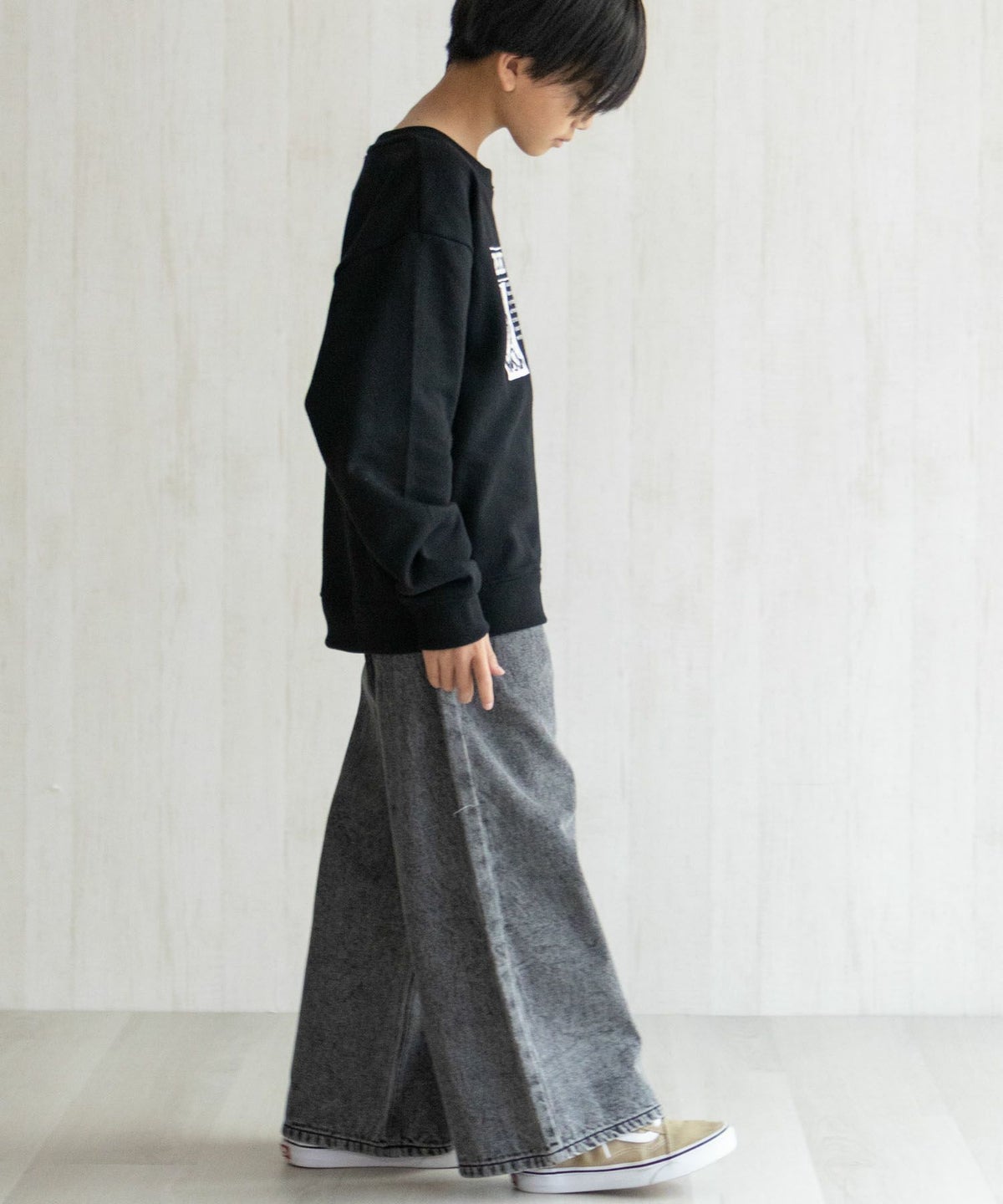 NAVY デニムワイドパンツ キッズ