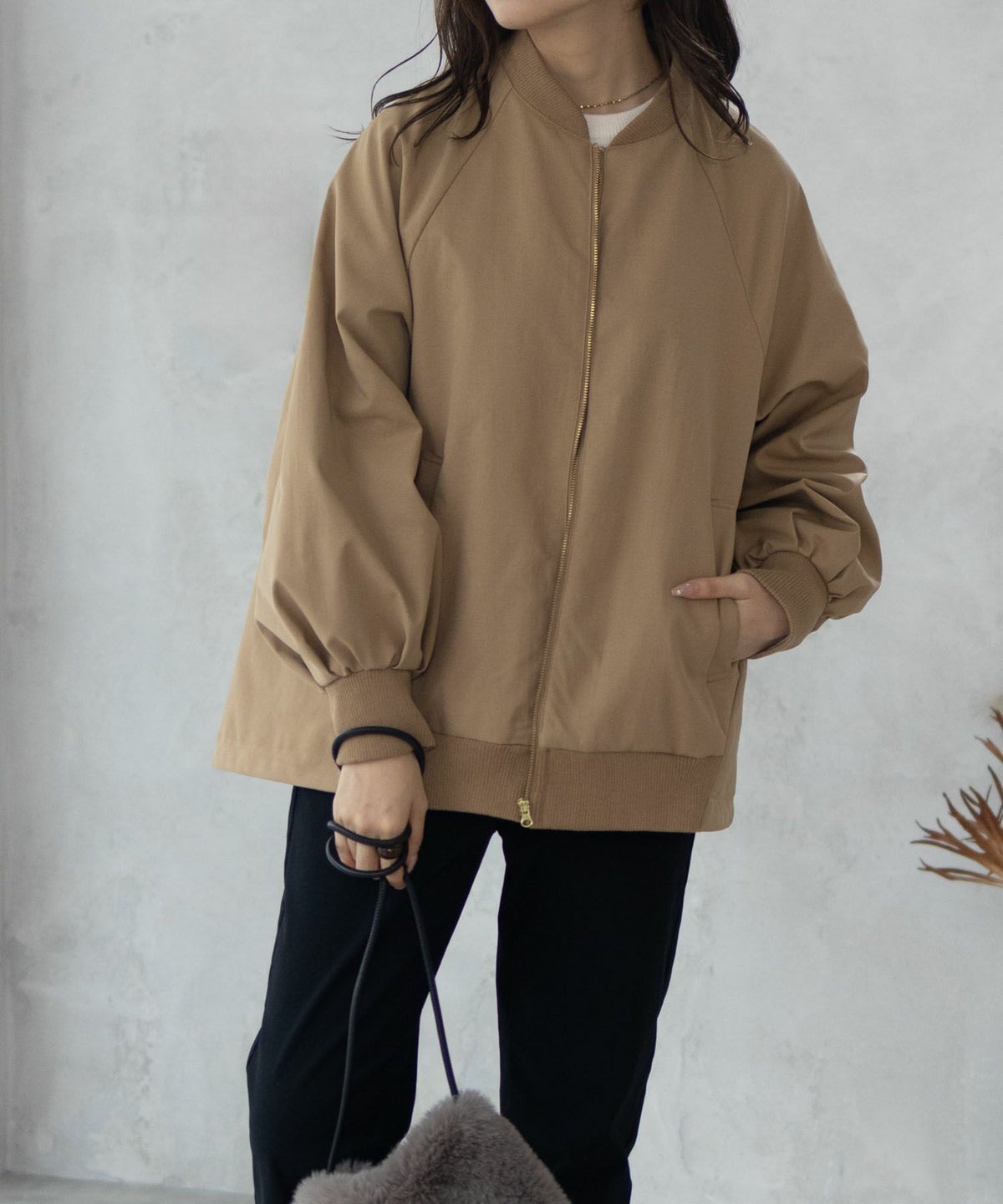 HusHusH AラインシルエットMA-1タイプジャケット レディース