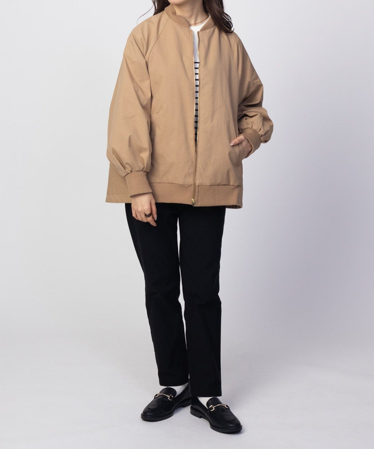 HusHusH AラインシルエットMA-1タイプジャケット レディース