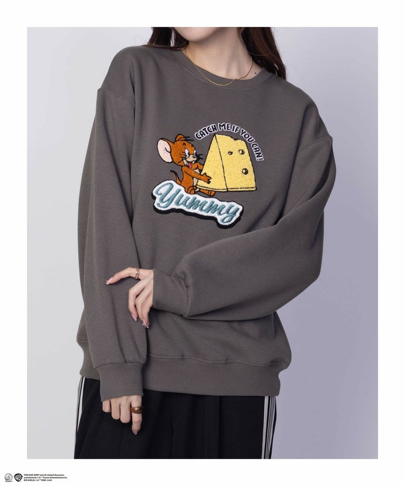 [期間限定価格]Tom and Jerry サガラ刺繍ルーズトレーナー レディース商品画像-3