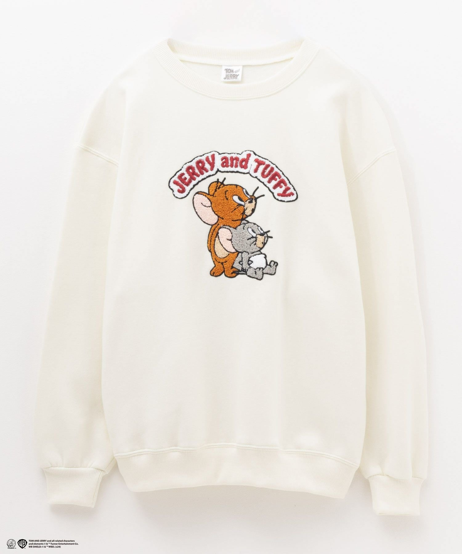 Tom and Jerry サガラ刺繍ルーズトレーナー レディース