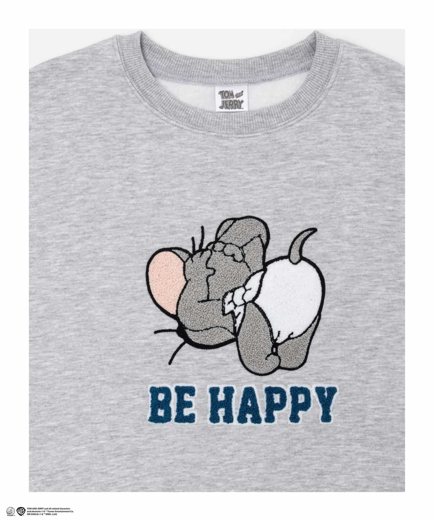 Tom and Jerry サガラ刺繍ルーズトレーナー レディース