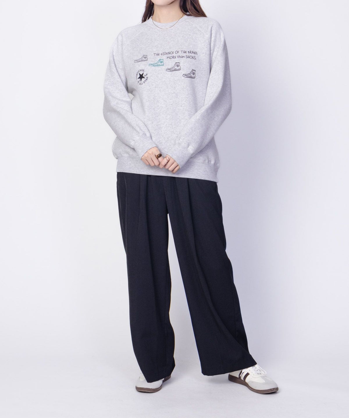 CONVERSE 身頃裏シャギートレーナー レディース