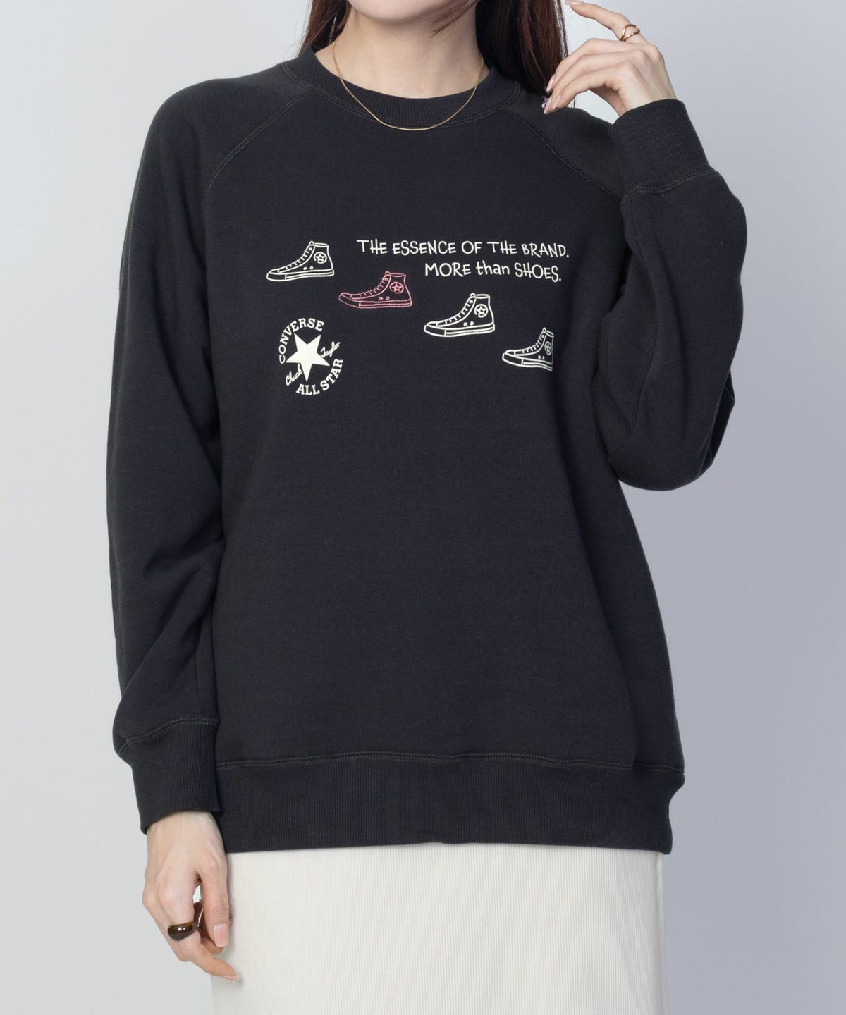 CONVERSE 身頃裏シャギートレーナー レディース