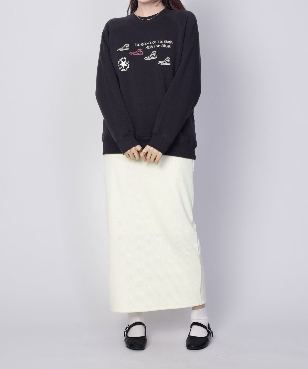 CONVERSE 身頃裏シャギートレーナー レディース