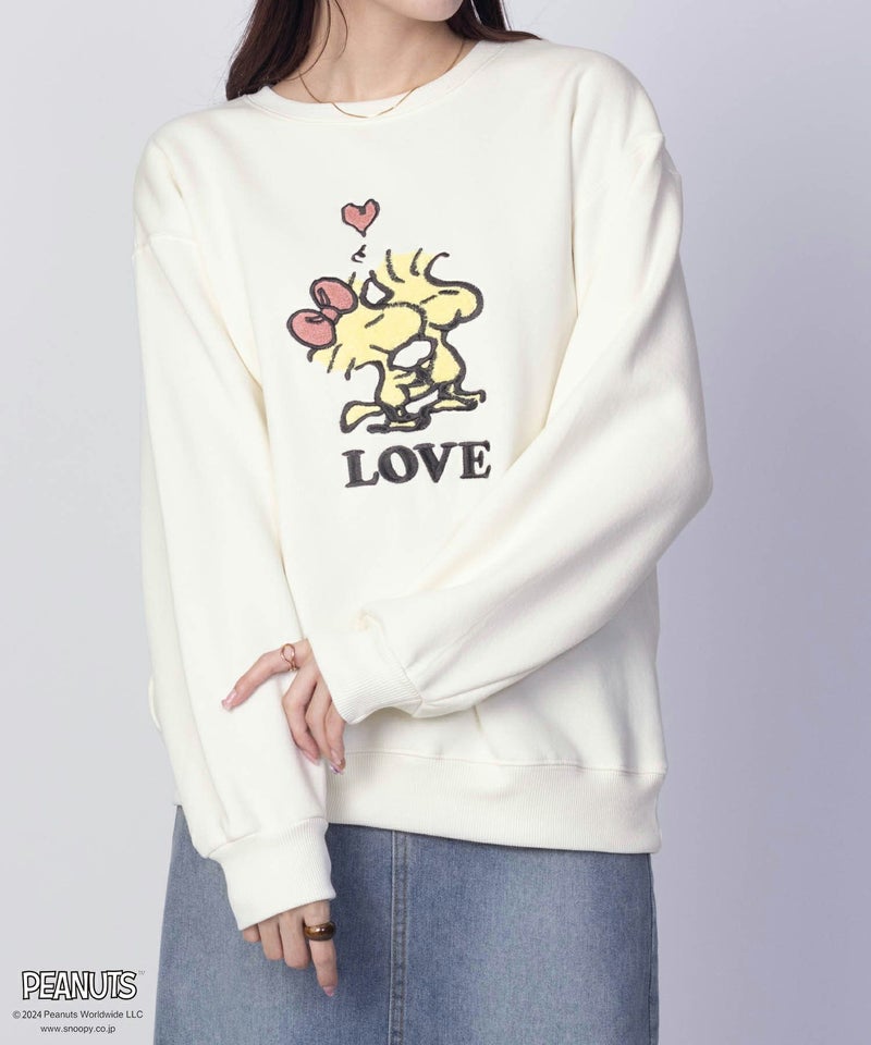 PEANUTS SNOOPY サガラ刺繍ルーズトレーナー レディース商品画像-1