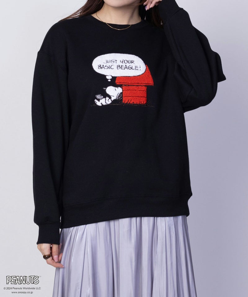 PEANUTS SNOOPY サガラ刺繍ルーズトレーナー レディース商品画像-3