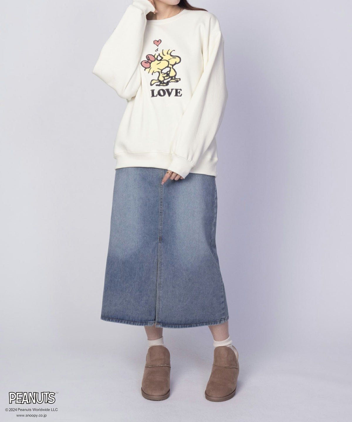 PEANUTS SNOOPY サガラ刺繍ルーズトレーナー レディース