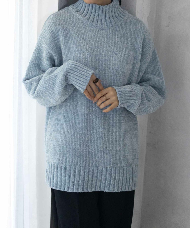 [期間限定knit]HusHusH  モールハイネックプルオーバー レディース商品画像-3