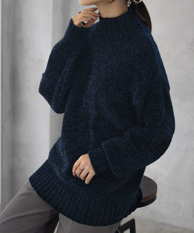 [期間限定knit]HusHusH  モールハイネックプルオーバー レディース商品画像-4