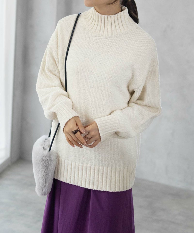 [期間限定knit]HusHusH  モールハイネックプルオーバー レディース商品画像-11