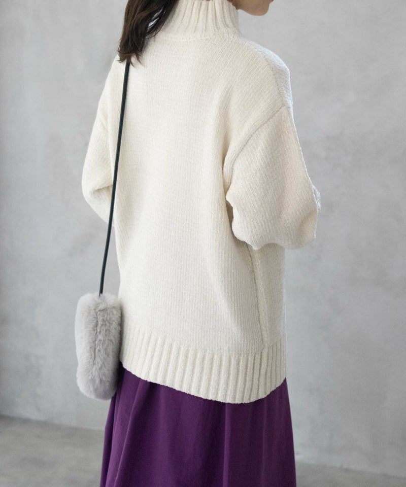 [期間限定knit]HusHusH  モールハイネックプルオーバー レディース商品画像-12