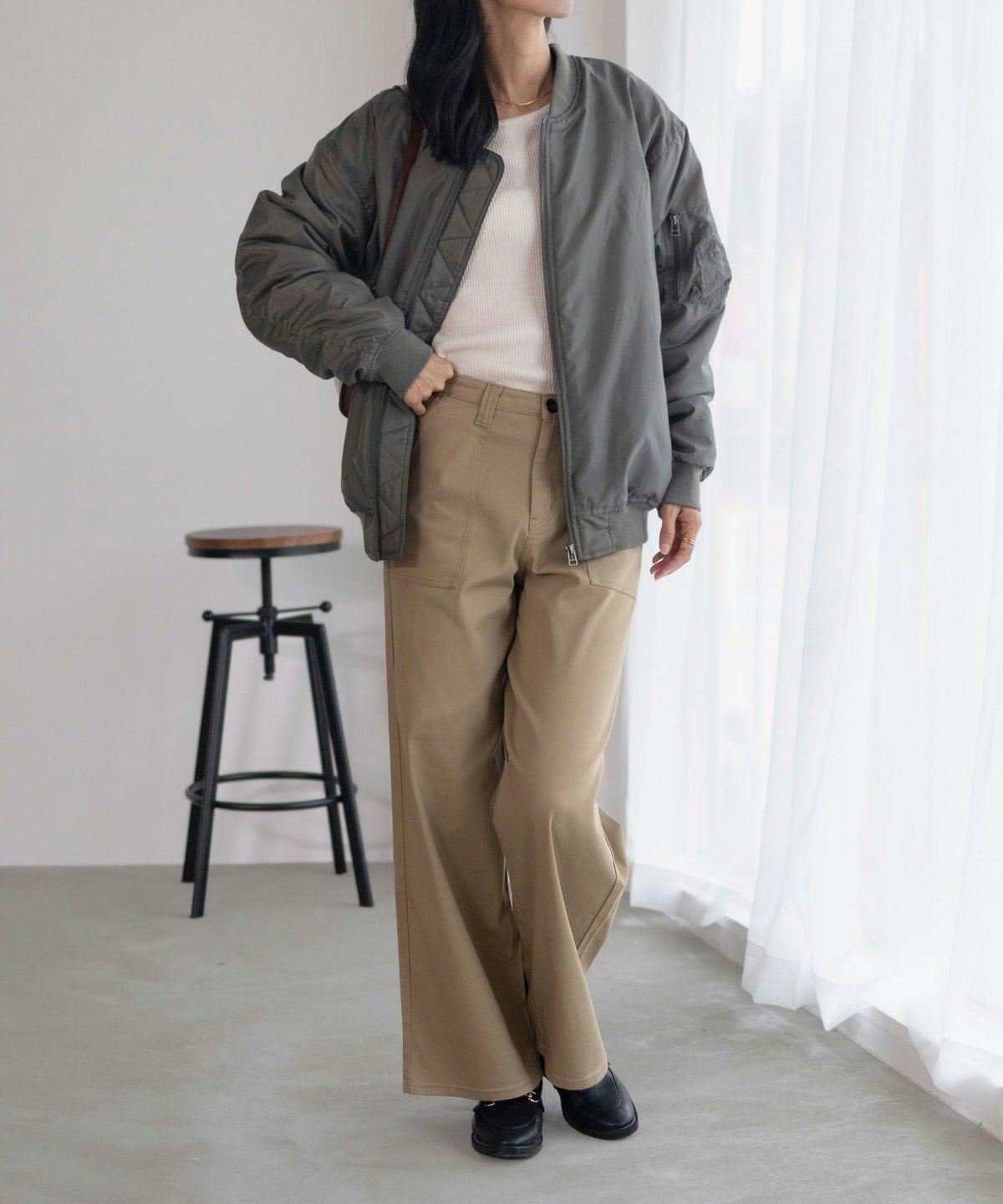 C17 ベイカーワイドパンツ レディース