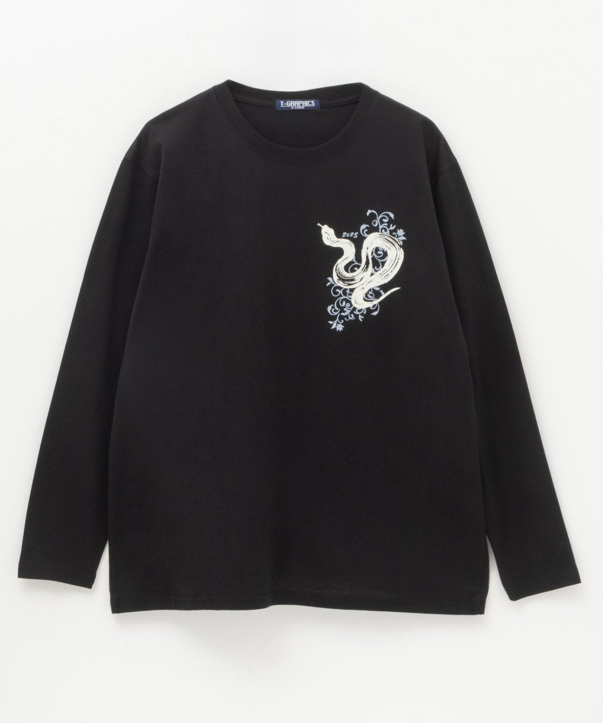 T-GRAPHICS 和柄プリント長袖Tシャツ メンズ