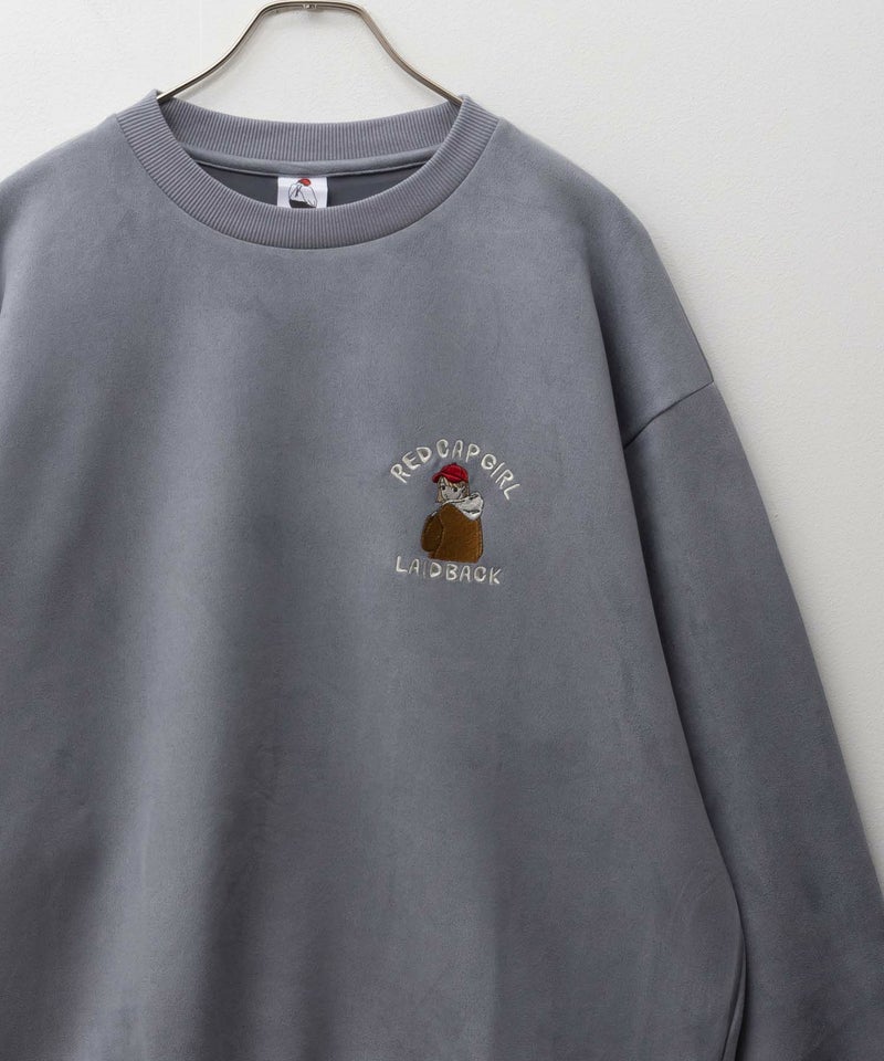 RED CAP GIRL  カットスエード胸刺繍クルーネックスウェット メンズ商品画像-4