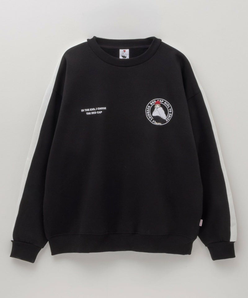 RED CAP GIRL  裏起毛袖ライン胸刺繍クルーネックスウェット メンズ商品画像-4