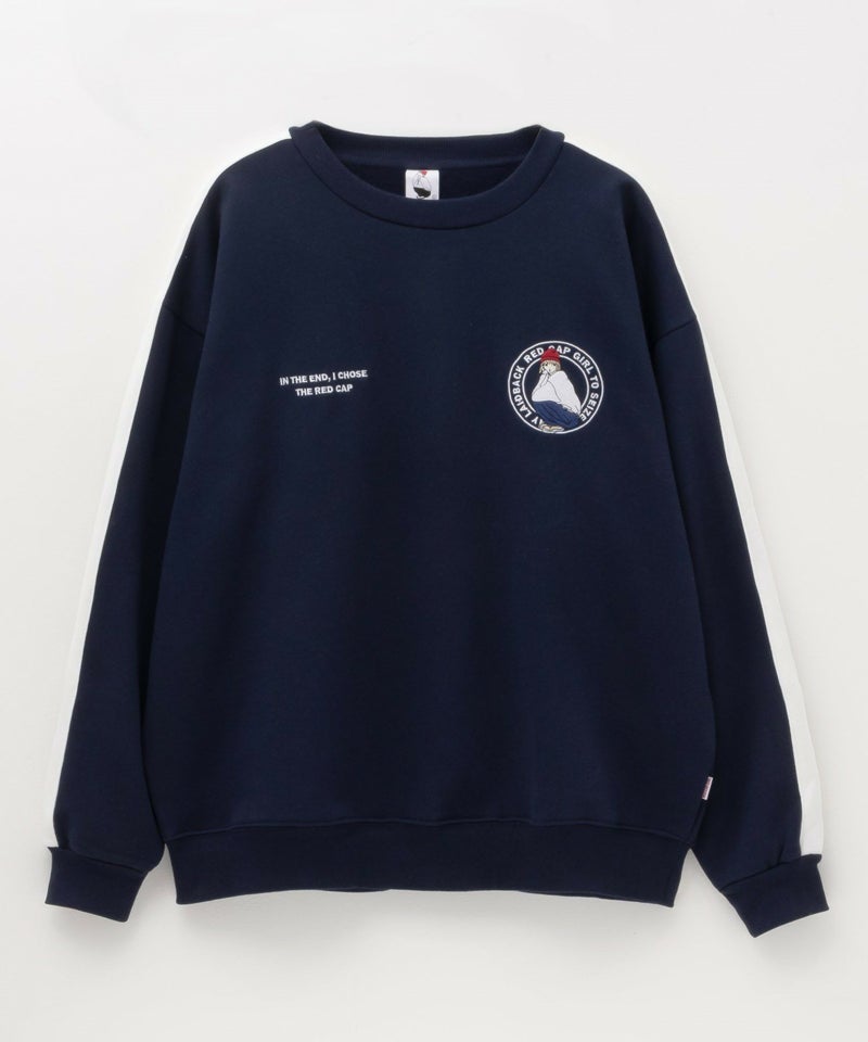 RED CAP GIRL 裏起毛袖ライン胸刺繍クルーネックスウェット メンズ商品画像-8
