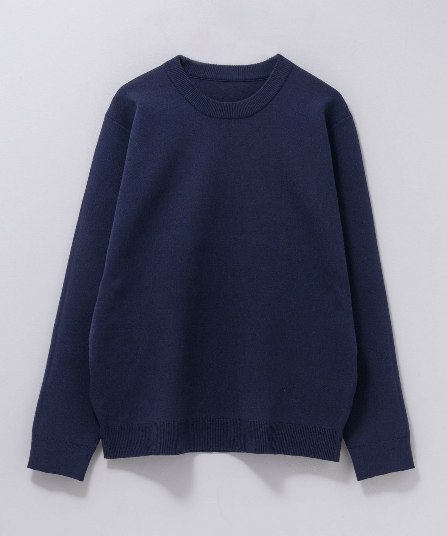 NAVY 軽快ニット 12Gクルーネック メンズ