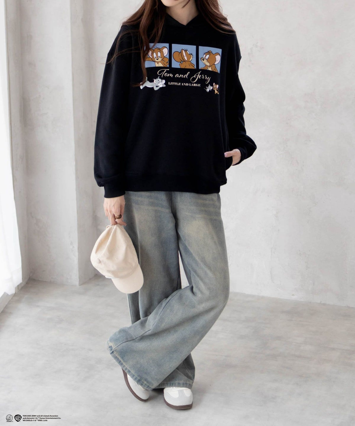 Tom and Jerry プリントルーズパーカー レディース