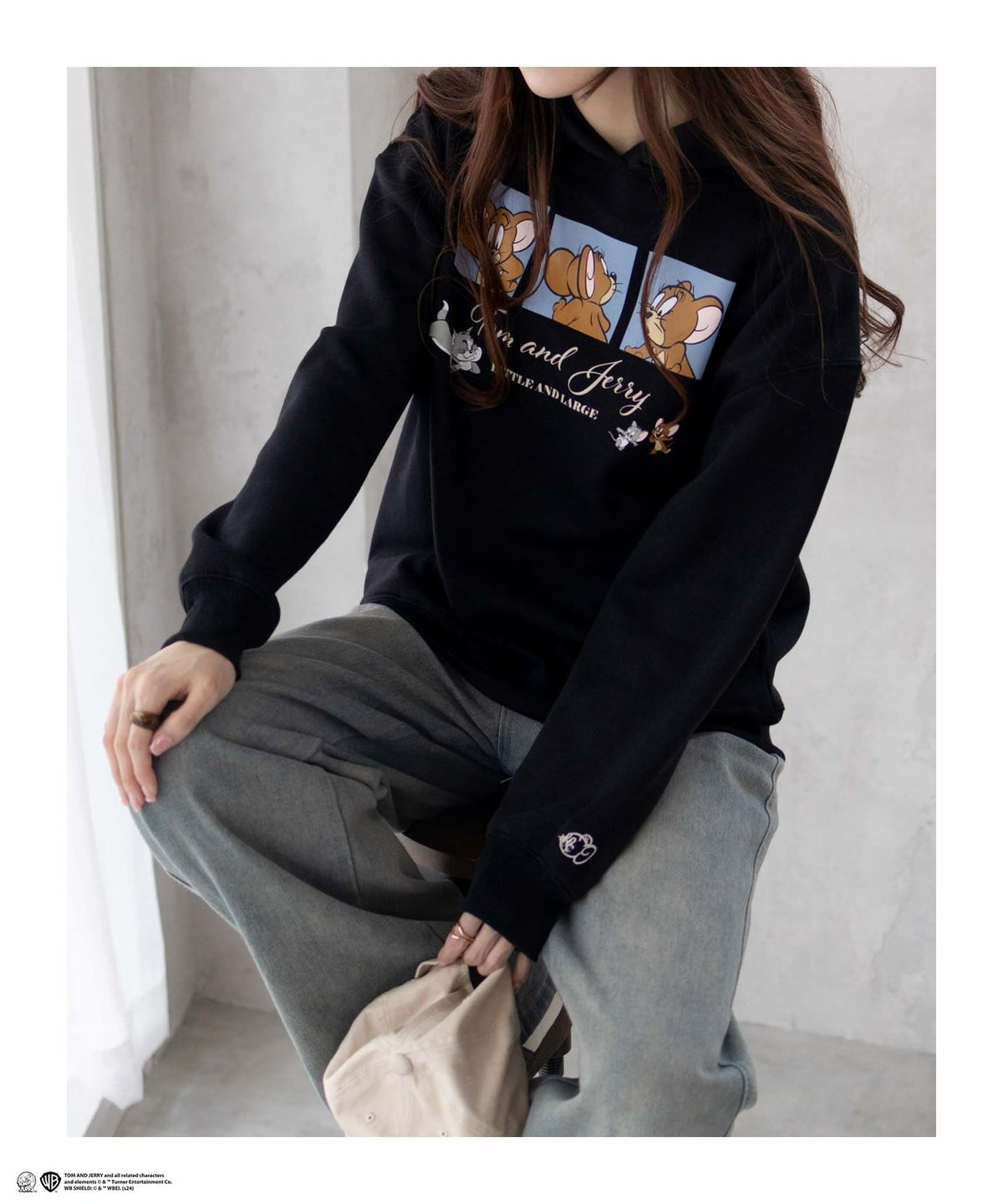 Tom and Jerry プリントルーズパーカー レディース