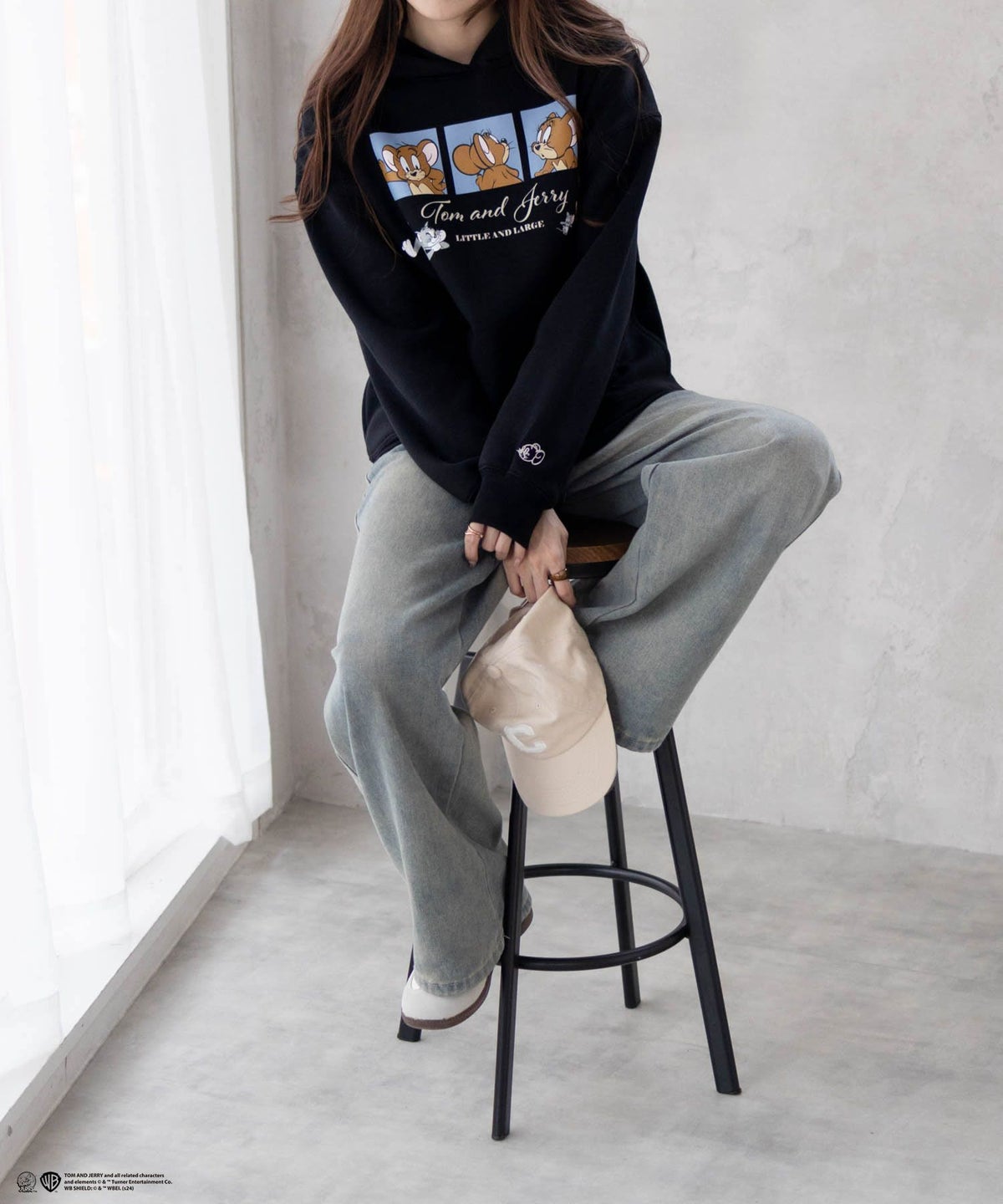 Tom and Jerry プリントルーズパーカー レディース