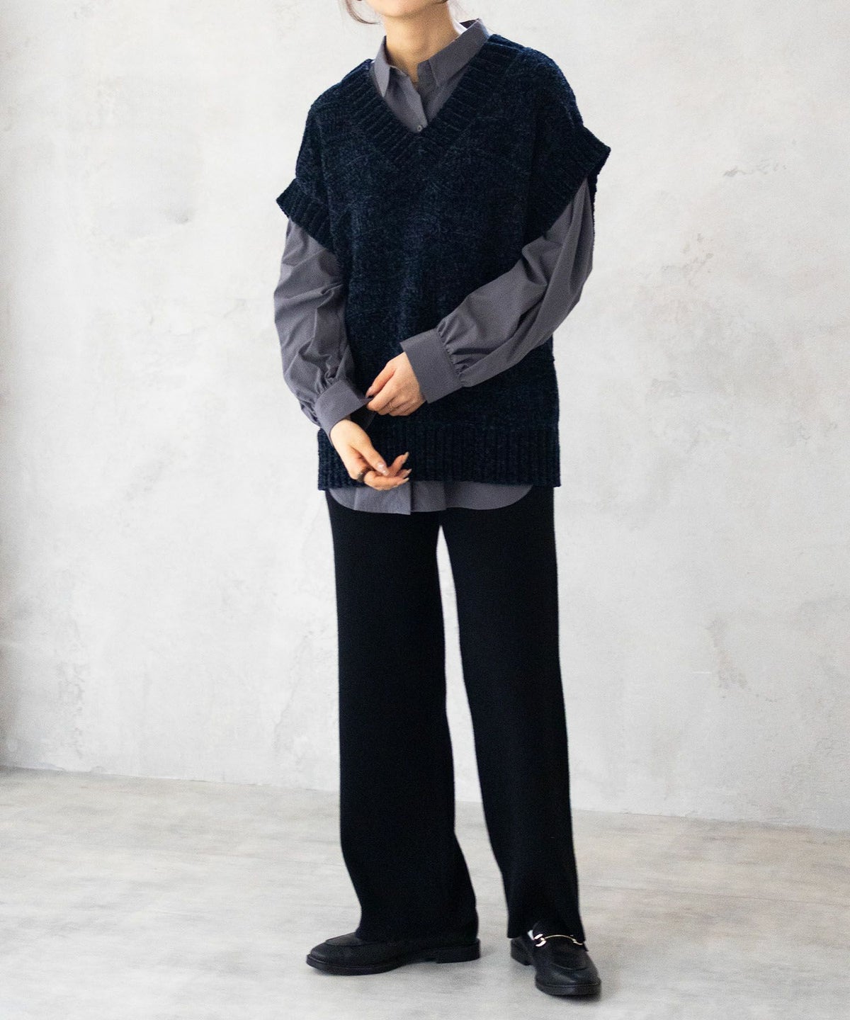 HusHusH モールVネックニットベスト レディース