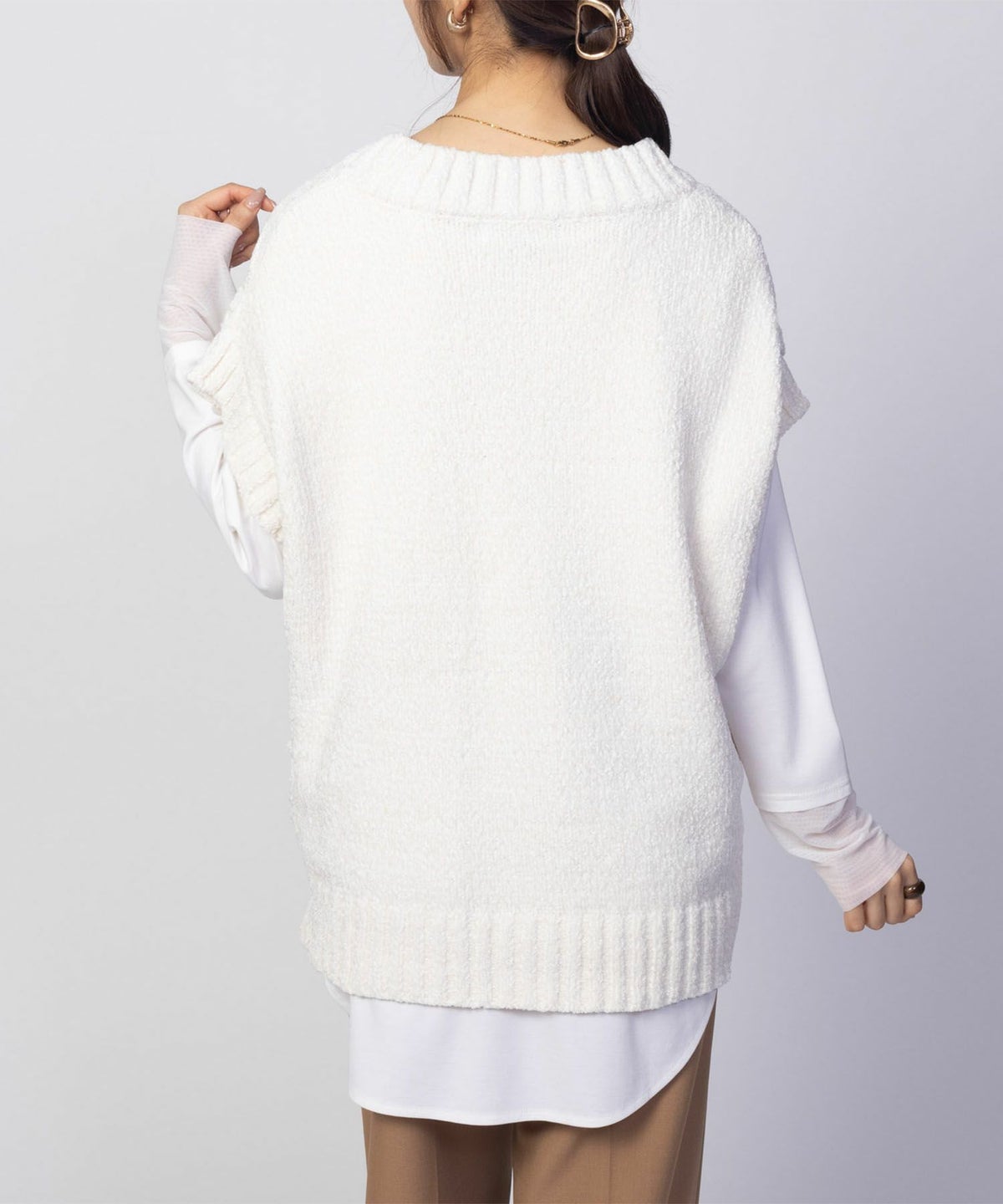 HusHusH モールVネックニットベスト レディース