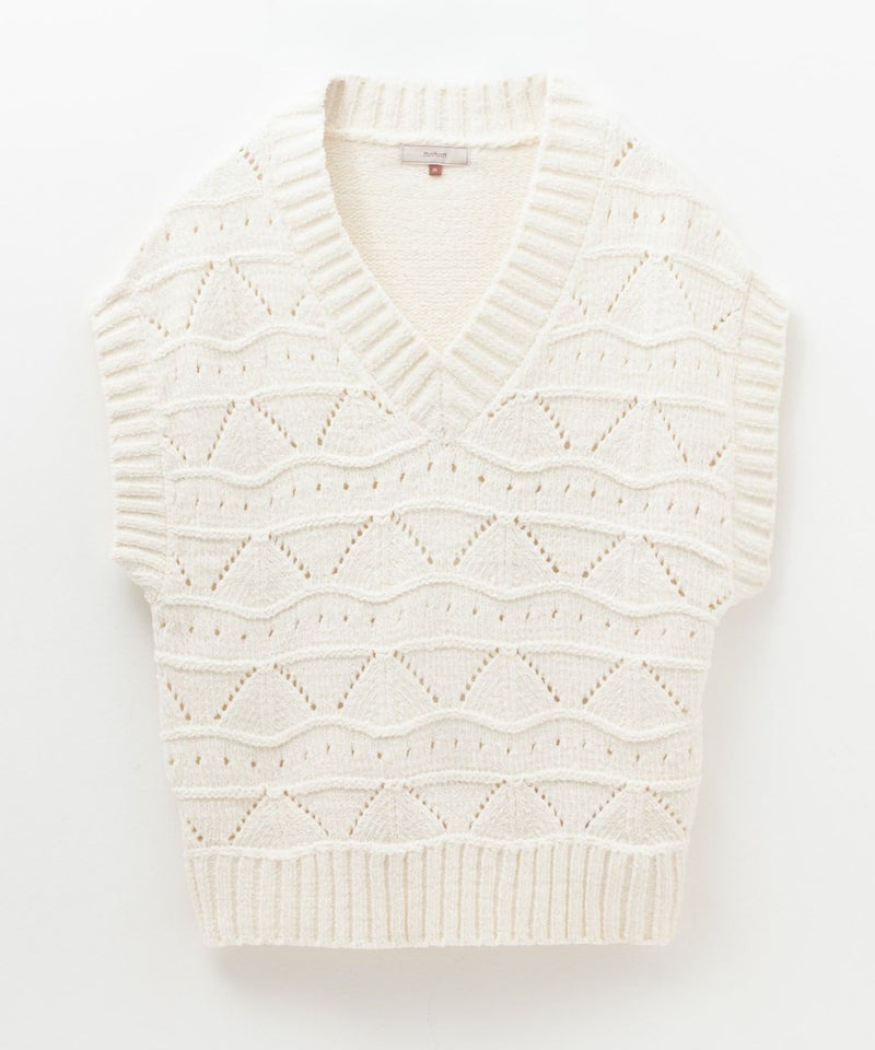 [期間限定knit]HusHusH  モールVネックニットベスト レディース商品画像-16