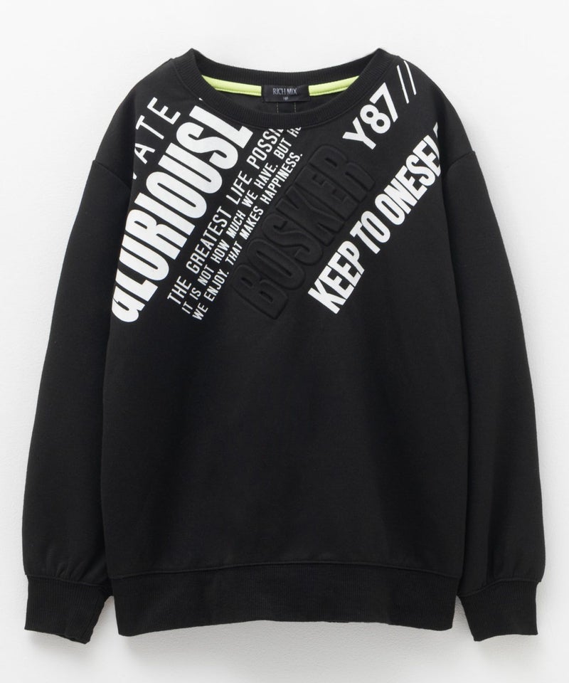 RICH MIX ポンチ素材 ロゴプリントトレーナー キッズ商品画像-1