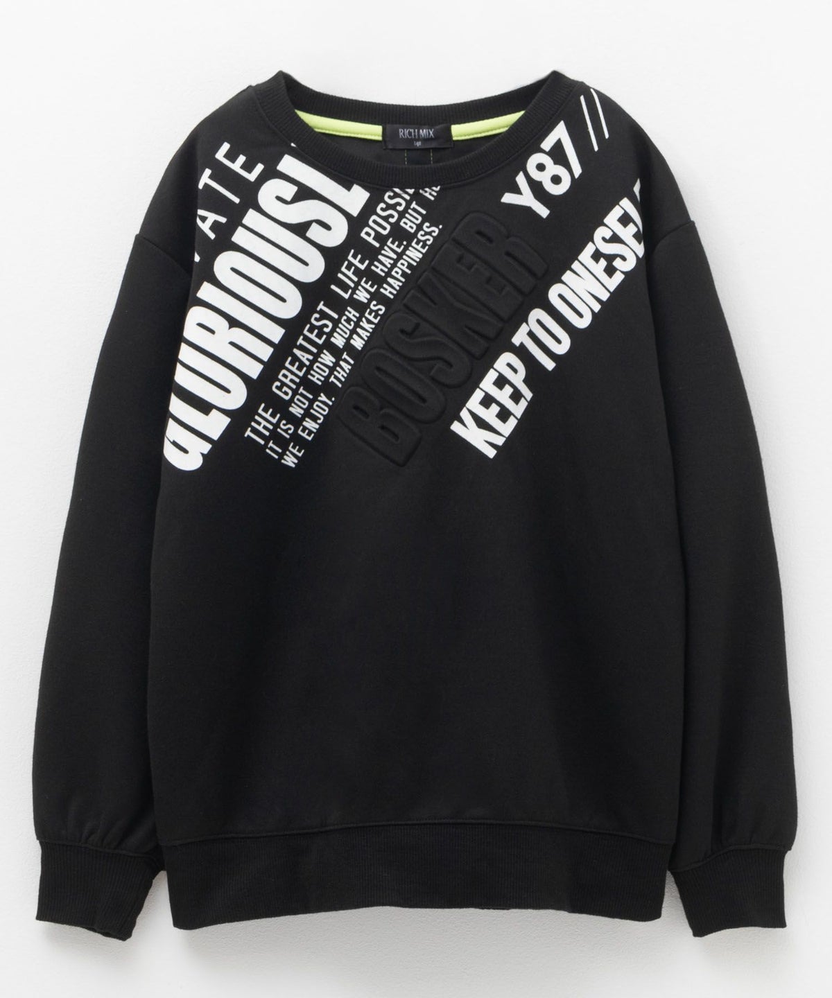 RICH MIX ポンチ素材 ロゴプリントトレーナー キッズ