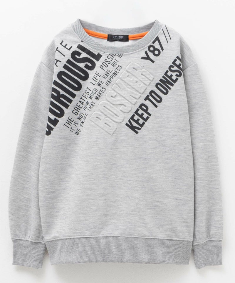 RICH MIX ポンチ素材 ロゴプリントトレーナー キッズ商品画像-3