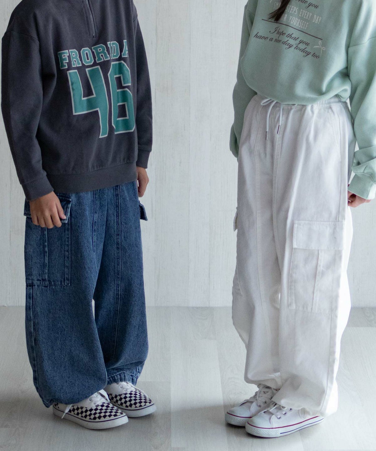 NAVY デニムカーゴパンツ キッズ