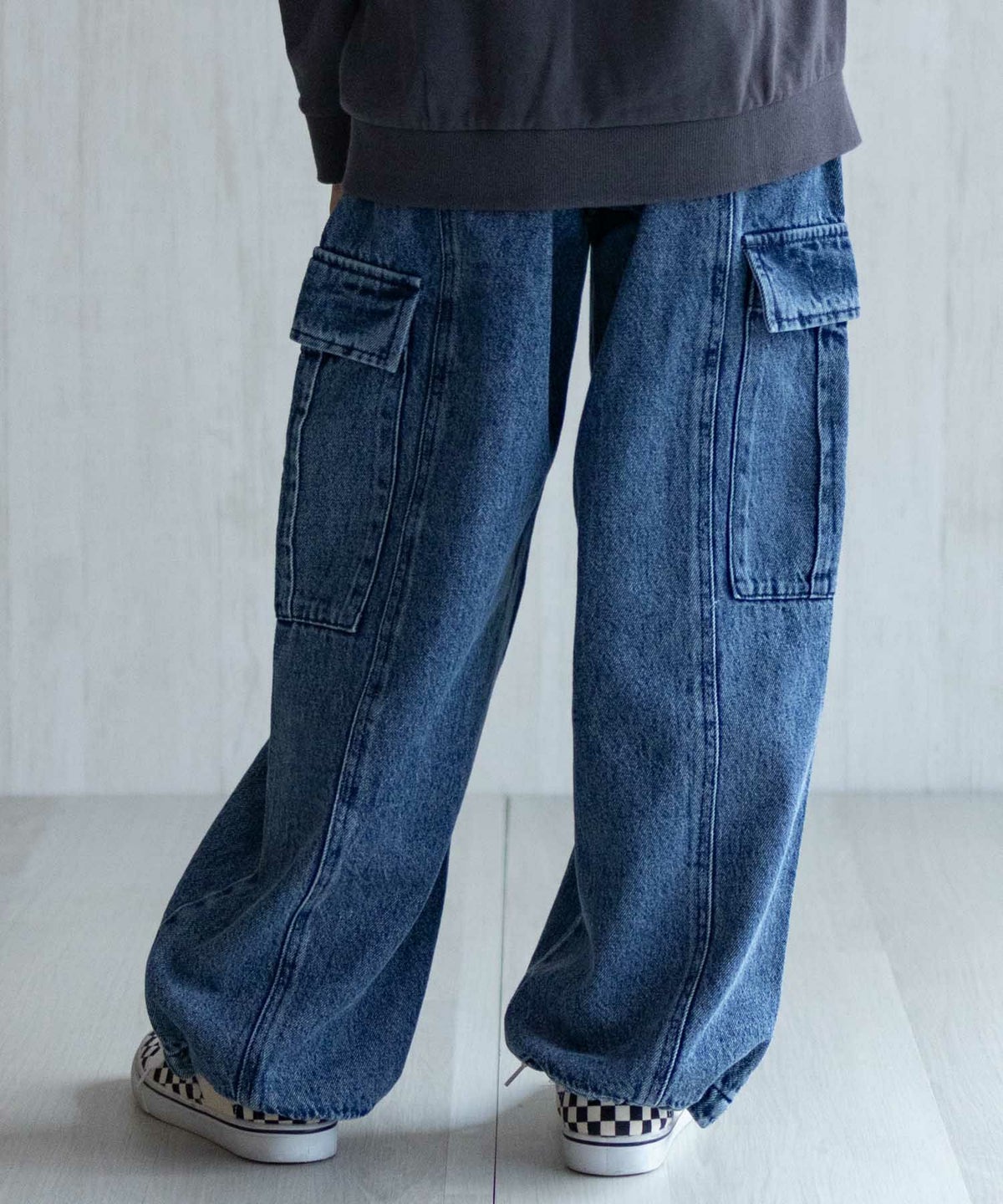 NAVY デニムカーゴパンツ キッズ